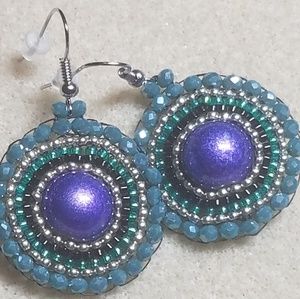 Pearl and crystal earrings